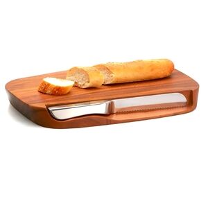 nambe Blend Bread Board with Knife